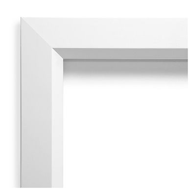Blanco White Petite Bevel Wood Bathroom Wall Mirror