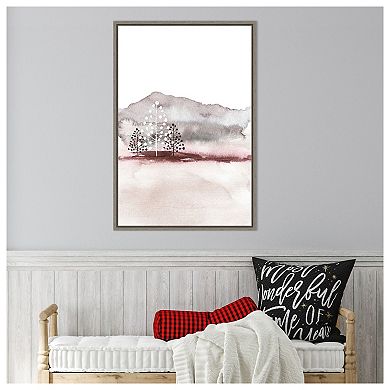 Holiday Time 2 Christmas Trees by Design Fabrikken Framed Canvas Wall Art Print