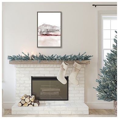 Holiday Time 2 Christmas Trees by Design Fabrikken Framed Canvas Wall Art Print