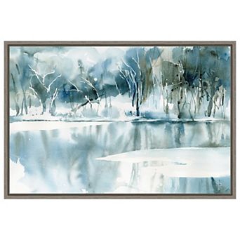 Blue Tree Reflections by Katrina Pete Framed Canvas Wall Art Print