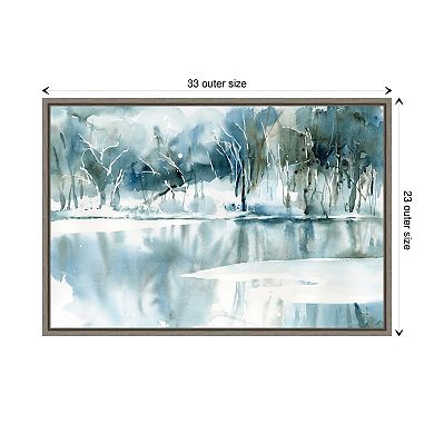 Blue Tree Reflections by Katrina Pete Framed Canvas Wall Art Print