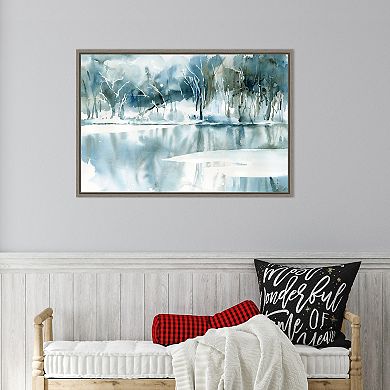 Blue Tree Reflections by Katrina Pete Framed Canvas Wall Art Print