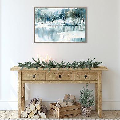 Blue Tree Reflections by Katrina Pete Framed Canvas Wall Art Print