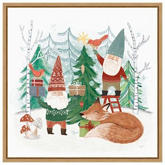 Woodland Gnomes I by Mary Urban Framed Canvas Wall Art Print