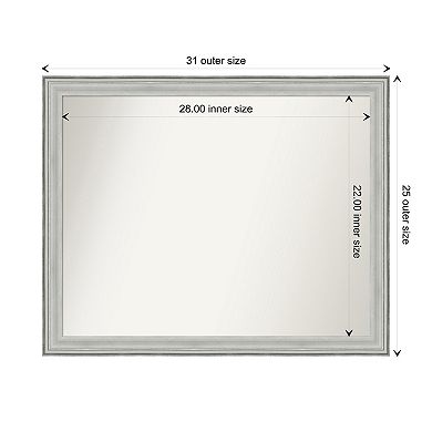 Bel Volto Non-beveled Wood Bathroom Wall Mirror