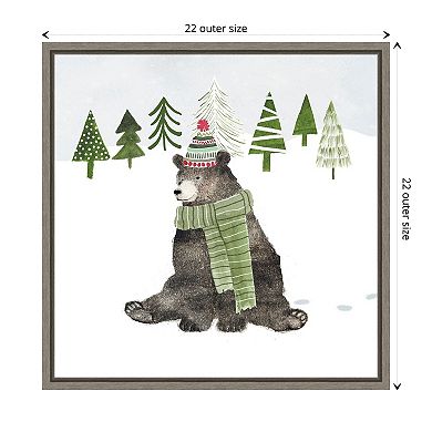 Woodland Christmas IV by Victoria Borges Framed Canvas Wall Art Print