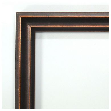 Dark Bronze Scoop Petite Bevel Wood Bathroom Wall Mirror