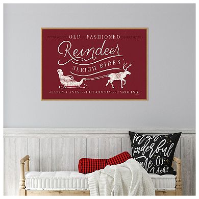 Vintage Christmas VIII by Becky Thorns Framed Canvas Wall Art Print