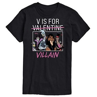 Disney Villains Men's V For Valentine Villain Graphic Tee