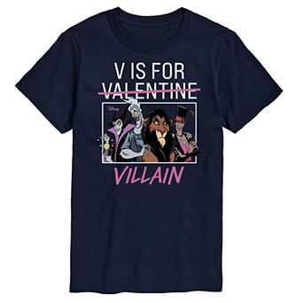 Disney Villains Men's V For Valentine Villain Graphic Tee