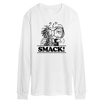 Men's Peanuts Pigpen Peppermint Patty Smack Long Sleeve Graphic Tee