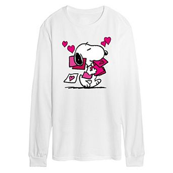 Men's Peanuts Snoopy Valentines Cards Long Sleeve Graphic Tee