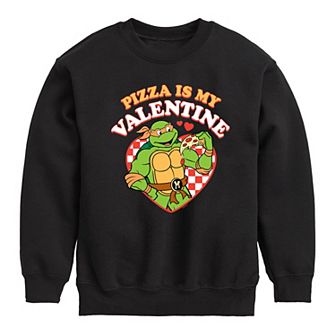 Boys 8-20 Teenage Mutant Ninja Turtles Pizza Is My Valentine Fleece Sweatshirt
