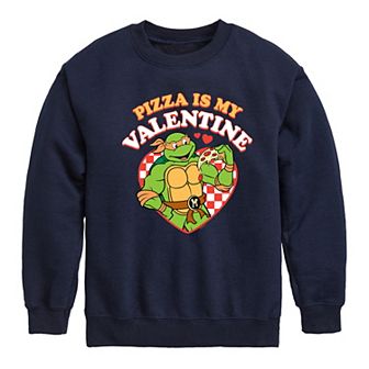 Boys 8-20 Teenage Mutant Ninja Turtles Pizza Is My Valentine Fleece Sweatshirt