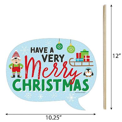 Big Dot Of Happiness Funny Very Merry Christmas - Holiday Santa Claus Photo Booth Props 10 Pc