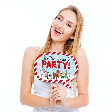 Big Dot Of Happiness Funny Very Merry Christmas - Holiday Santa Claus Photo Booth Props 10 Pc