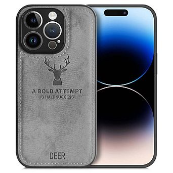 Alpha Digital Iphone 14pro - Protective Case W/ Luxury Soft Cloth & Deer Design- Anti-dirt/shock