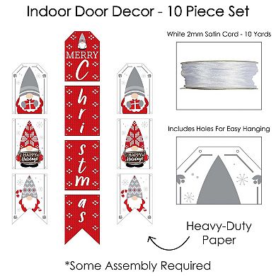 Big Dot of Happiness Christmas Gnomes - Hanging Vertical Paper Door Banners - Holiday Party Wall Decoration Kit - Indoor Door Decor