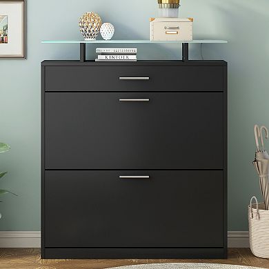 Merax Free Standing Shoe Rack With Led Light For Hallway