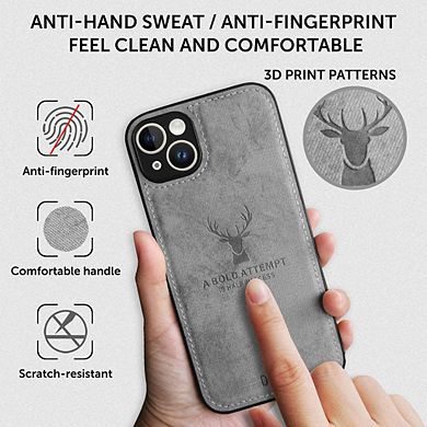 Alpha Digital Iphone 14plus - Protective Case W/ Luxury Soft Cloth & Deer Design- Anti-dirt/shock