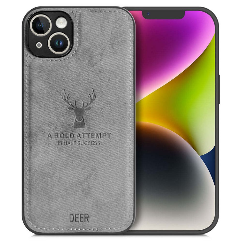 Alpha Digital Ip14p-deer-w Designer iPhone 14 Plus Case, Grey