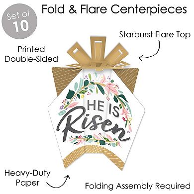 Big Dot Of Happiness Religious Easter - Table Decor Christian Fold & Flare Centerpieces 10 Ct