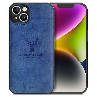 Alpha Digital Iphone 14 - Protective Case W/ Luxury Soft Cloth & Deer Design- Anti-dirt/shock