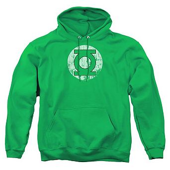 DC Comics Distressed Lantern Logo Adult Pull Over Hoodie