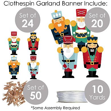 Big Dot Of Happiness Christmas Nutcracker Holiday Party Decor Clothespin Garland Banner 44 Pc