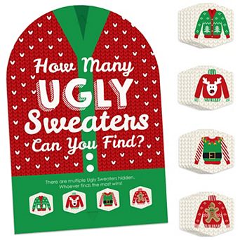 Big Dot Of Happiness Ugly Sweater Holiday & Christmas Party Scavenger Hunt Hide And Find Game