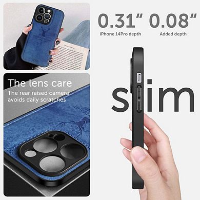 Alpha Digital Iphone 14promax - Protective Case W/ Luxury Soft Cloth & Deer Design- Anti-dirt/shock