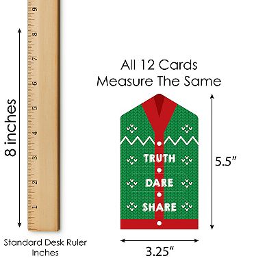 Big Dot Of Happiness Ugly Sweater Christmas Game Cards Truth, Dare, Share Pull Tabs 12 Ct