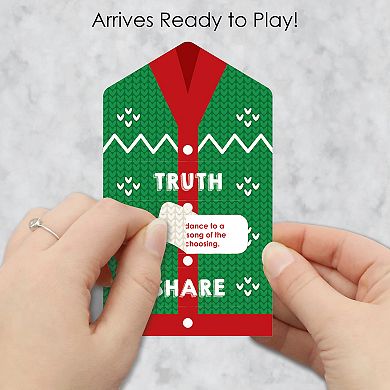 Big Dot Of Happiness Ugly Sweater Christmas Game Cards Truth, Dare, Share Pull Tabs 12 Ct