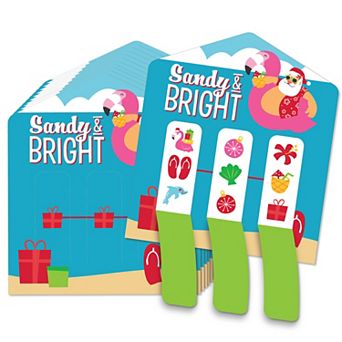 Big Dot Of Happiness Tropical Christmas Holiday Party Game Cards Pull Tabs 3-in-a-row 12 ct