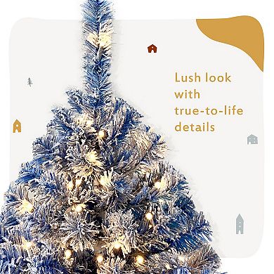 Merax 6FT Pre-Lit Hinged Artificial Fir Christmas Tree