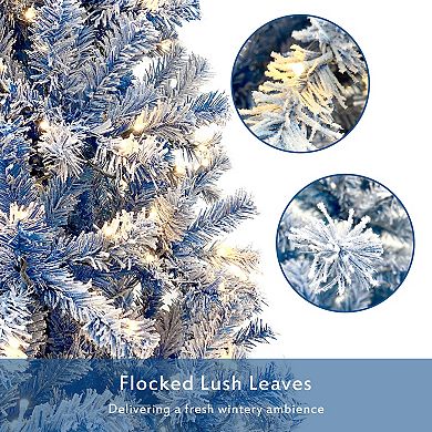 Merax 6FT Pre-Lit Hinged Artificial Fir Christmas Tree