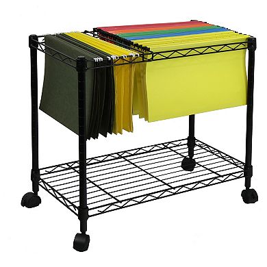 Oceanstar Portable 1-Tier Metal Rolling File Cart