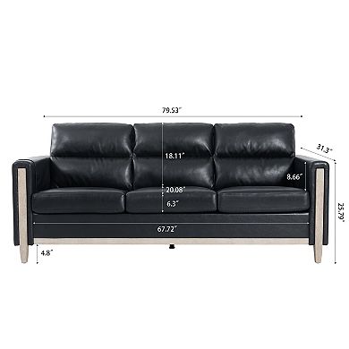 F.c Design Sofa Couch For Living Room - Solid Wood 3 Seater Sofa