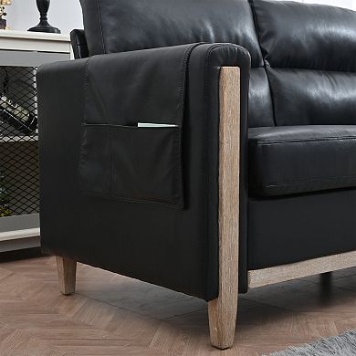 F.c Design Sofa Couch For Living Room - Solid Wood 3 Seater Sofa