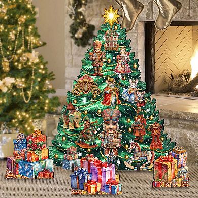 48-Inch Nutcracker Christmas Tree Set Outdoor Indoor Wooden Handcrafted Decor by G. Debrekht