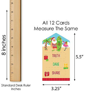 Big Dot Of Happiness Tropical Christmas Party Game Cards Truth, Dare, Share Pull Tabs 12 Ct
