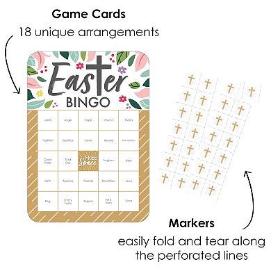 Big Dot Of Happiness Religious Easter Cards & Markers Christian Party Bingo Game 18 Ct