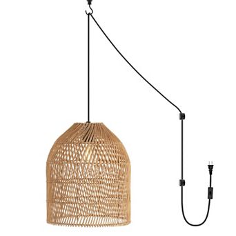Koda Farmhouse Coastal Bohemian Rattan Led Pendant