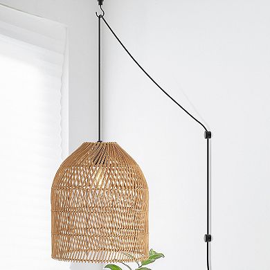 Koda Farmhouse Coastal Bohemian Rattan Led Pendant