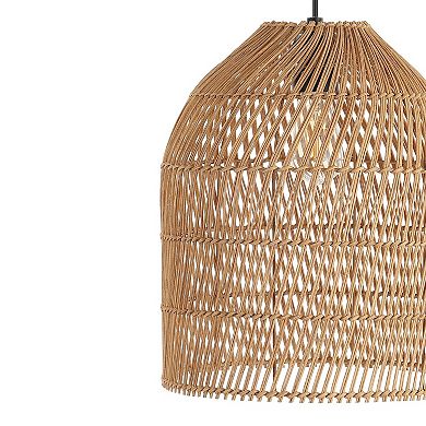 Koda Farmhouse Coastal Bohemian Rattan Led Pendant