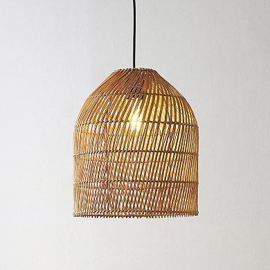 Koda Farmhouse Coastal Bohemian Rattan Led Pendant