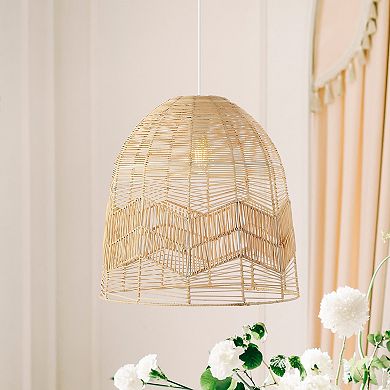 Sofia Farmhouse Coastal Rattan Led Pendant