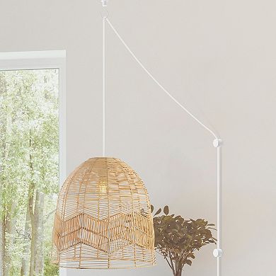 Sofia Farmhouse Coastal Rattan Led Pendant