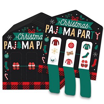 Big Dot Of Happiness Christmas Pajamas Holiday Party Game Cards Pull Tabs 3-in-a-row 12 ct