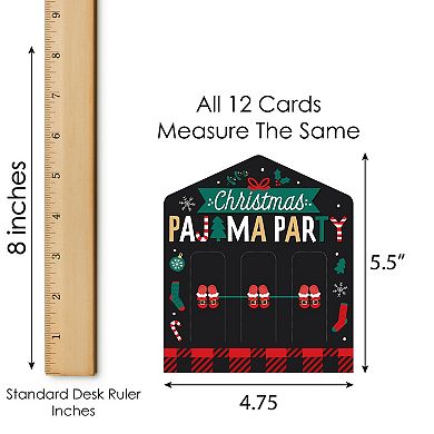 Big Dot Of Happiness Christmas Pajamas Holiday Party Game Cards Pull Tabs 3-in-a-row 12 Ct